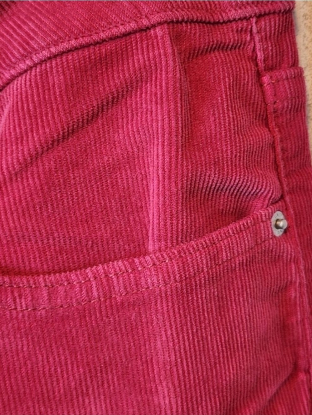 Sneak Peek Corduroy High Rise Pants in Deep Berry - Picture 7 of 8